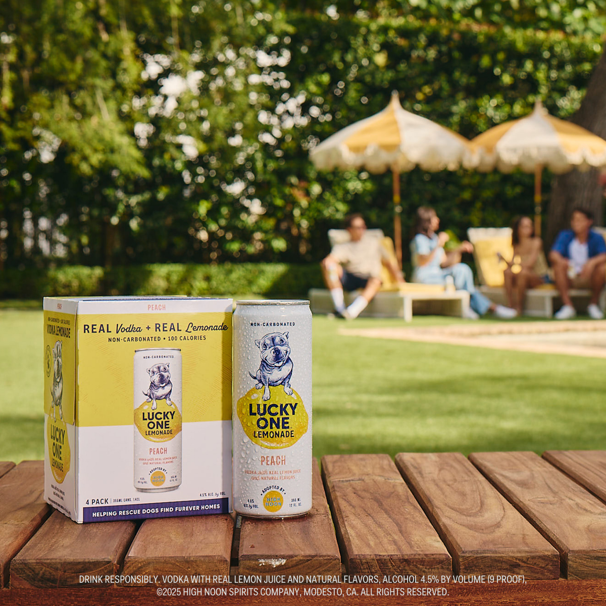 slide 2 of 2, Lucky One Lemonade Peach 4Pk Can 355Ml, 4 ct; 355 ml