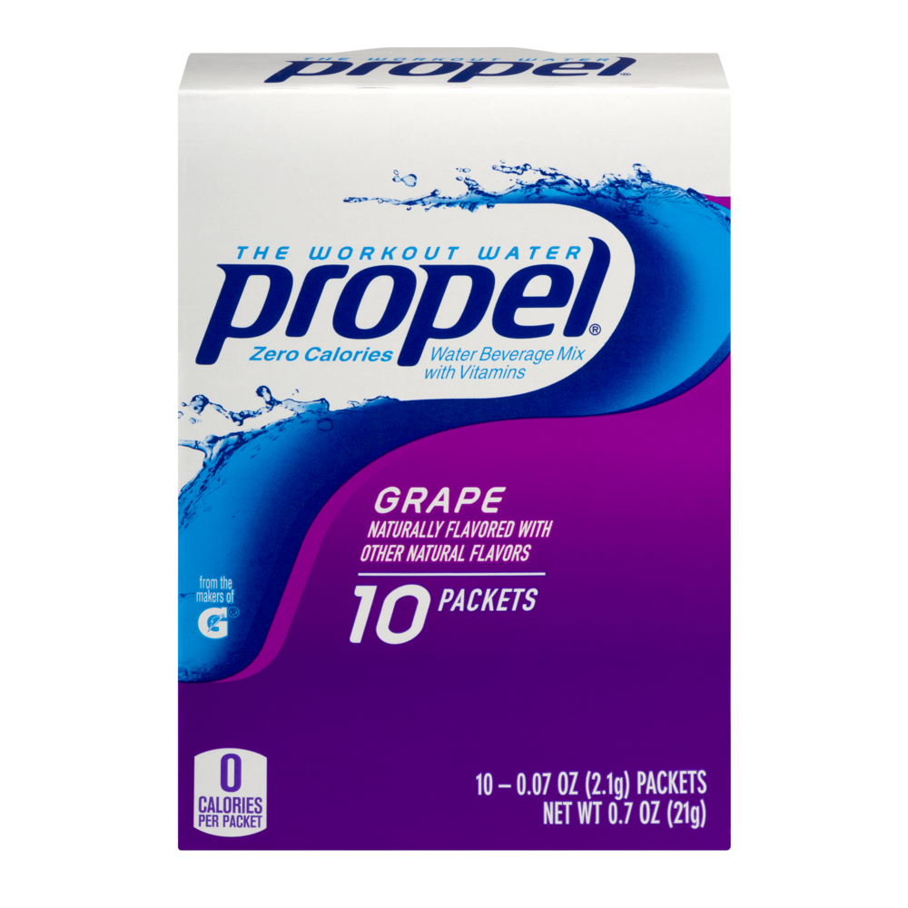 slide 1 of 1, Propel Zero Calorie Grape Flavored Water Beverage Mix (10-0.07) - 10 ct; 0.7 oz, 10 ct; 0.7 oz