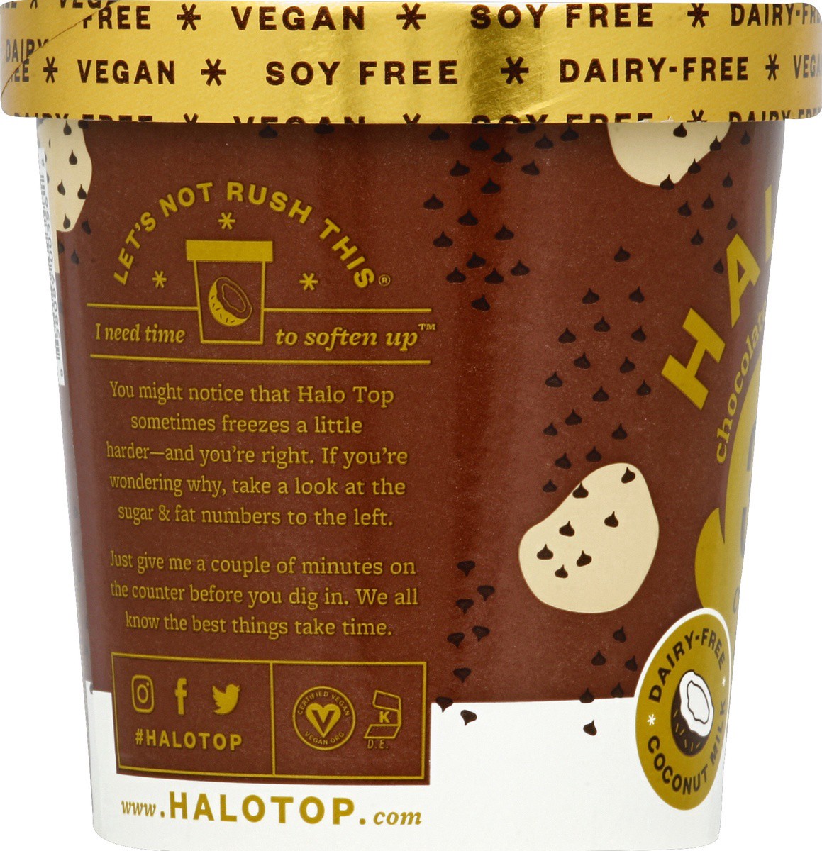 slide 5 of 7, Halo Top Creamery Dairy-Free & Soy-Free Vegan Chocolate Chip Cookie Dough Frozen Dessert, 16 fl oz