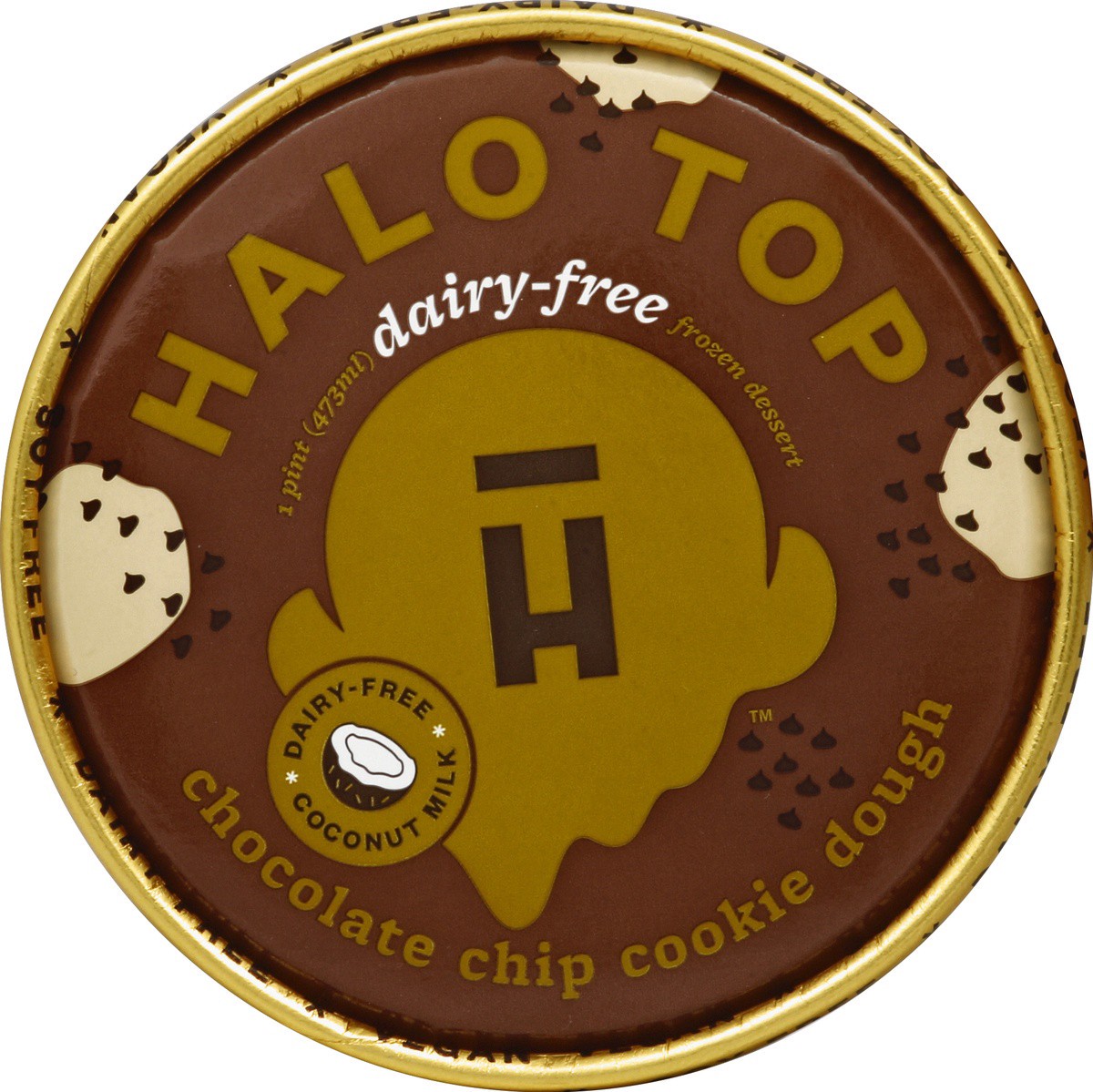 slide 7 of 7, Halo Top Creamery Dairy-Free & Soy-Free Vegan Chocolate Chip Cookie Dough Frozen Dessert, 16 fl oz