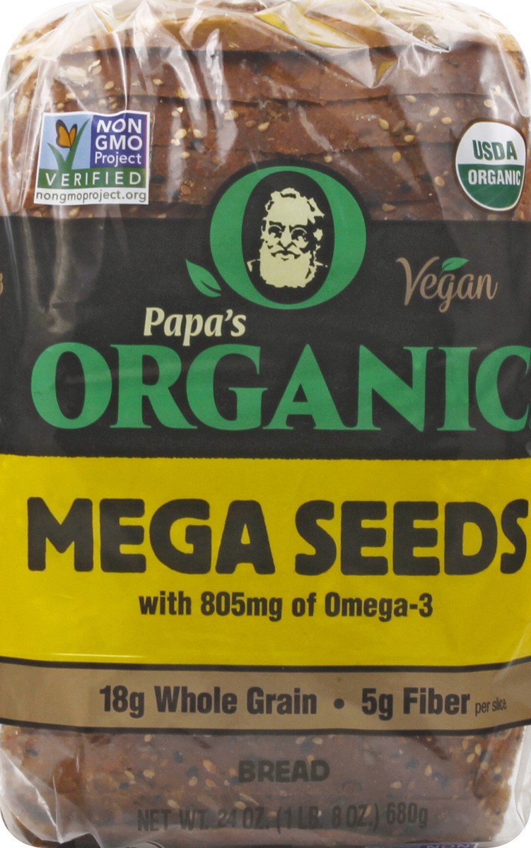 slide 4 of 9, Papas Organic Papa's Organic Mega Seed Bread, 24 oz