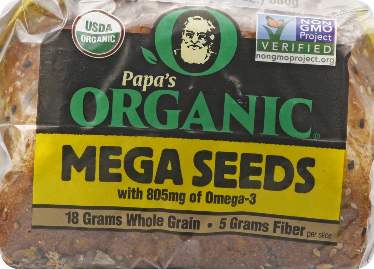 slide 1 of 9, Papas Organic Papa's Organic Mega Seed Bread, 24 oz