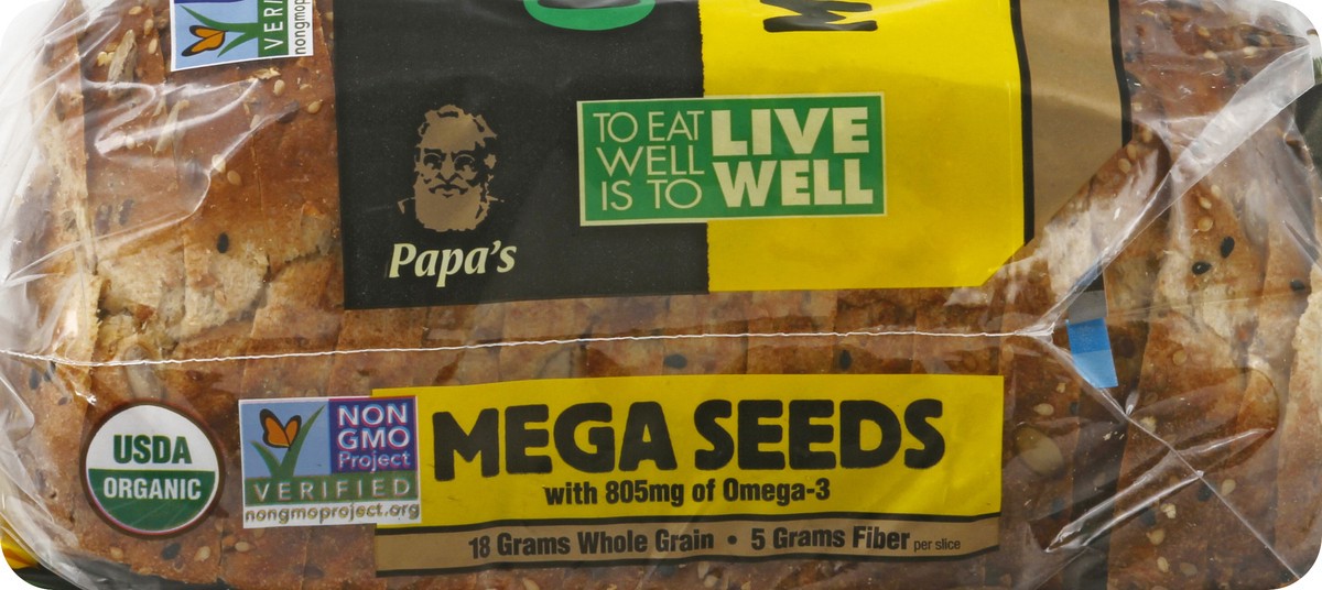 slide 9 of 9, Papas Organic Papa's Organic Mega Seed Bread, 24 oz