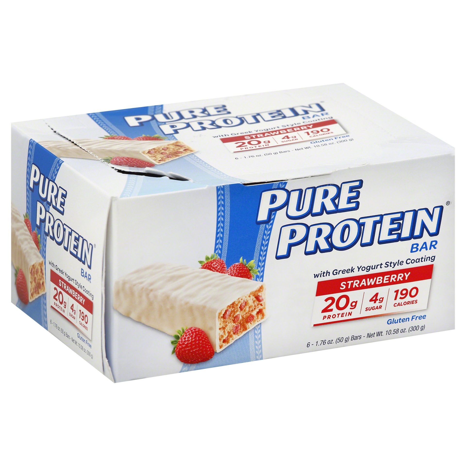 slide 1 of 4, Pure Protein Strawberry Greek Yogurt Bar, 6 ct; 1.76 oz