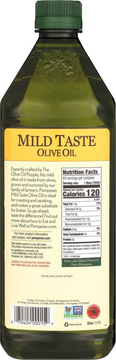 slide 6 of 9, Pompeian 32 oz Pompeian Mild Taste Olive Oil, 32 fl oz