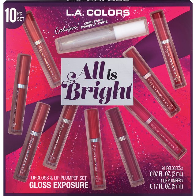 slide 1 of 1, L.A. Colors All is Bright Gloss Exposure 10-Piece Lip Gloss Set, 1 ct