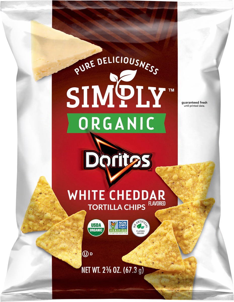 slide 2 of 3, Doritos Simply Organic White Cheddar Tortilla Chips, 2.37 oz