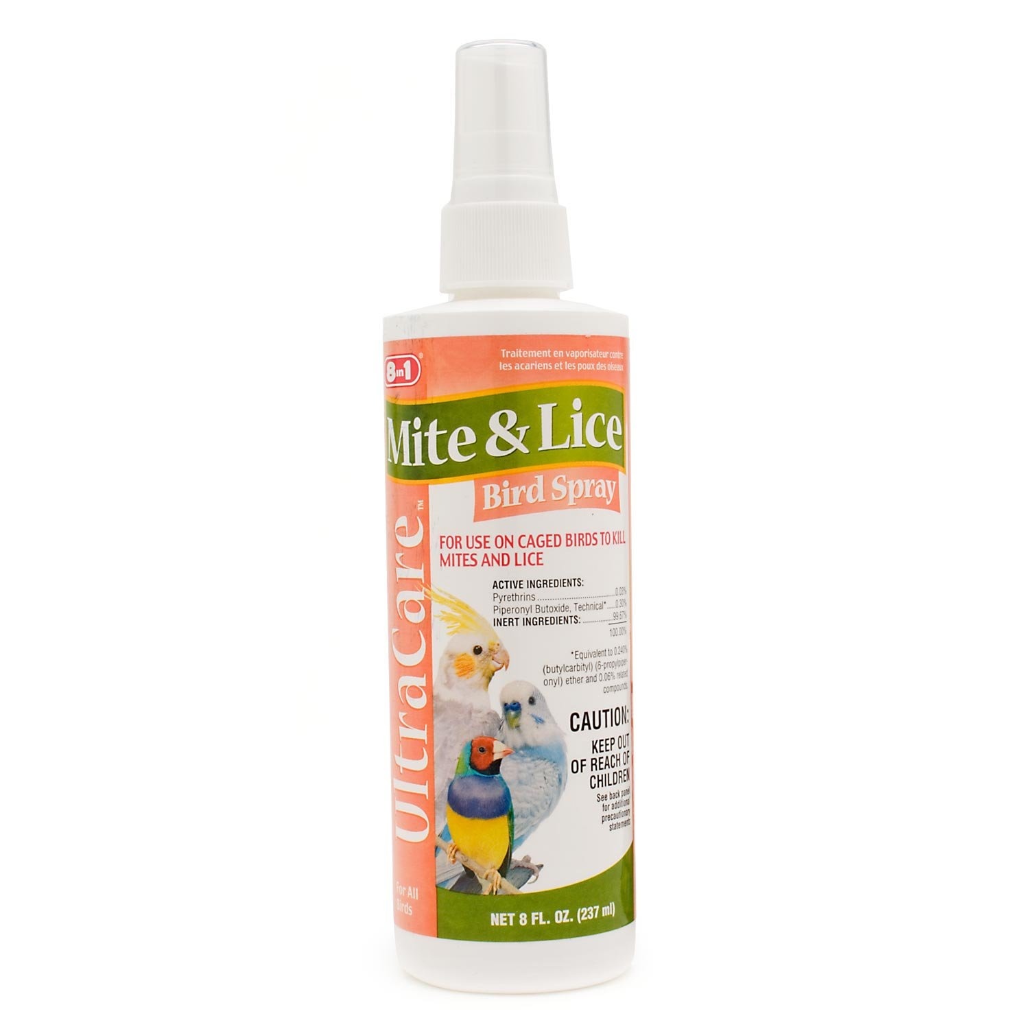 slide 1 of 1, 8 in 1 Ultra Care Mite & Lice Bird Spray, 8 fl oz