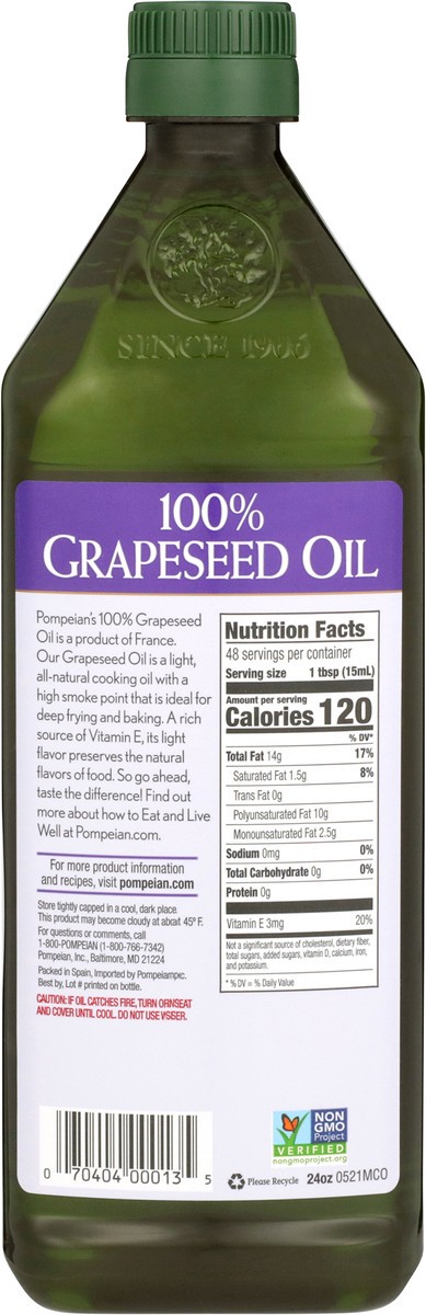 slide 9 of 9, Pompeian 24 oz Pompeian Grapeseed Olive Oil, 24 fl oz