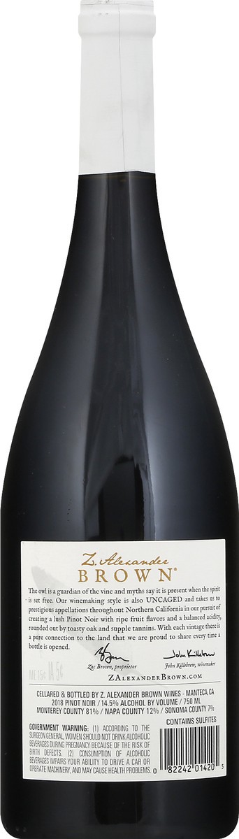 slide 4 of 11, Z. Alexander Brown Pinot Noir, 750 ml