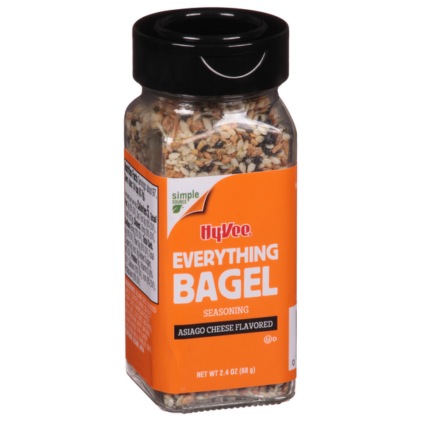 slide 1 of 1, Hy-Vee Everything Bagel Asiago Cheese Flavored Seasoning 2.4 Oz, 2.4 oz