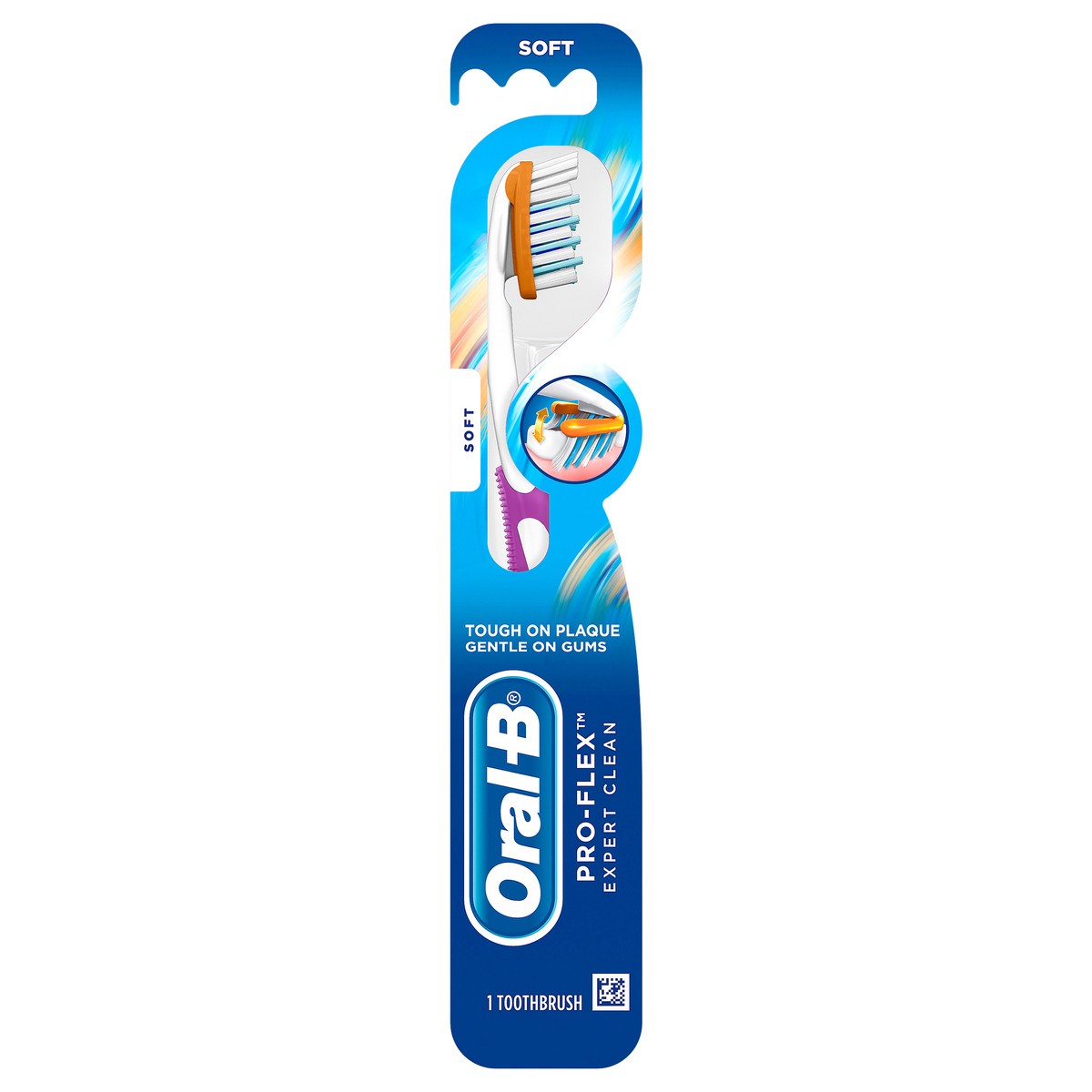 slide 1 of 10, Oral-B Pro-Flex Expert Clean Manual Toothbrush, Soft, 1 Count, 1 ct