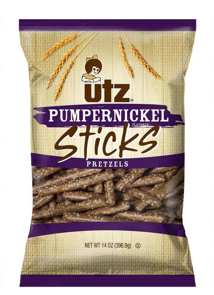 slide 1 of 1, Utz Pretzel Sticks, Pumpernickel, 14 oz