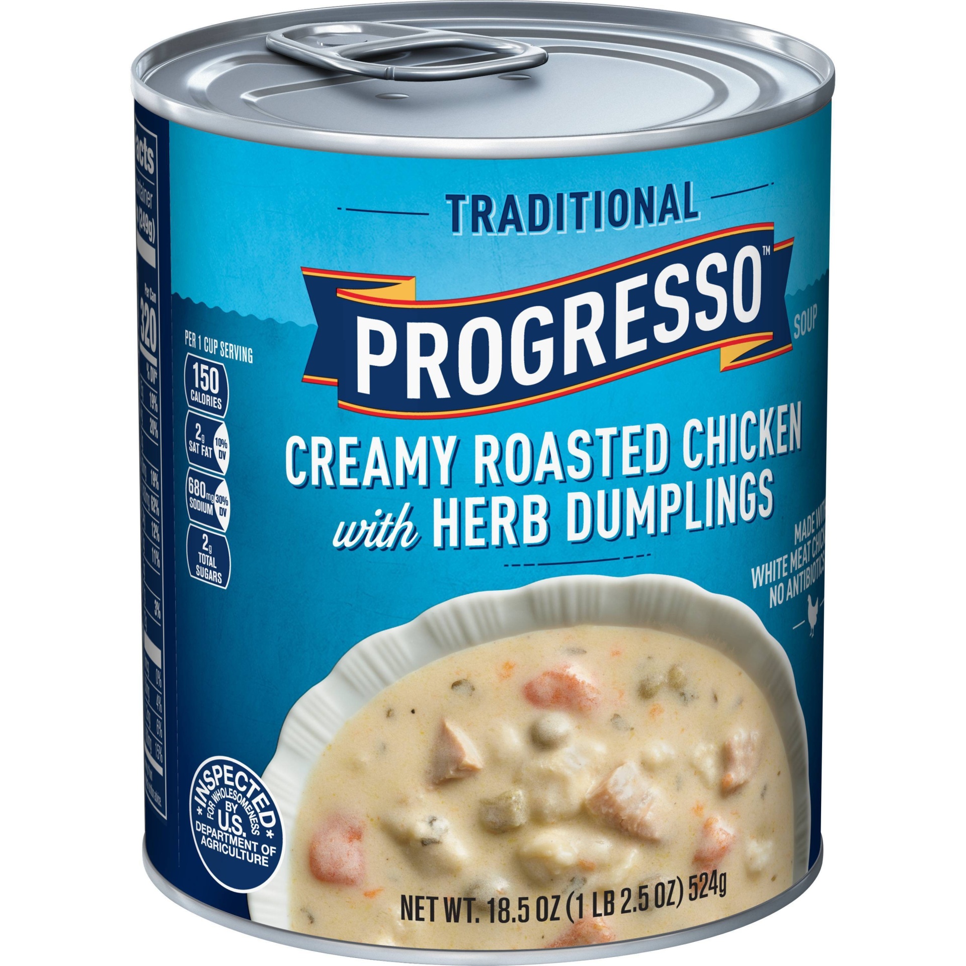 slide 1 of 6, Progresso Traditional Roasted Chicken with Herb Dumpling Soup, 18.5 oz