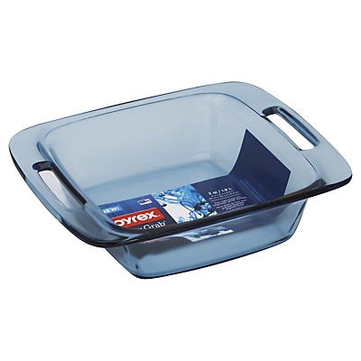 slide 1 of 1, Pyrex Easy Grab Square Baking Dish Blue 8 Inch, 1 ct