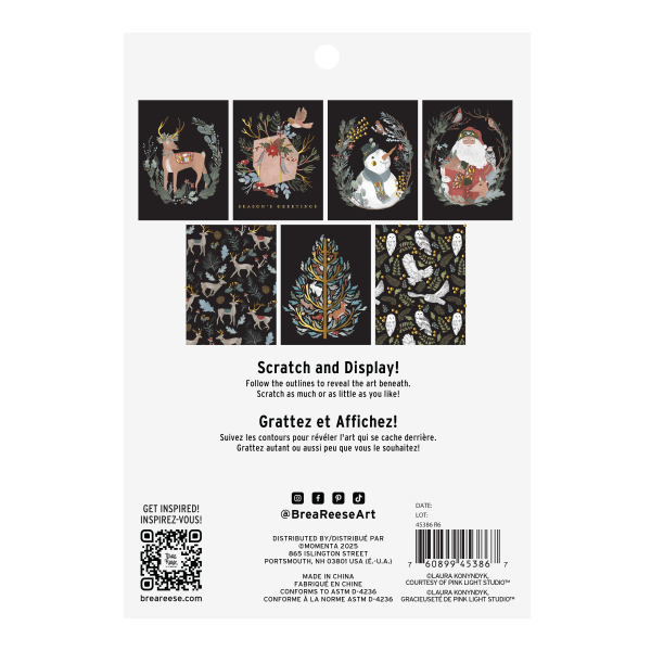 slide 3 of 4, Brea Reese Scratch Art Pad, 6"" x 8"", Woodland Holiday, 16 ct