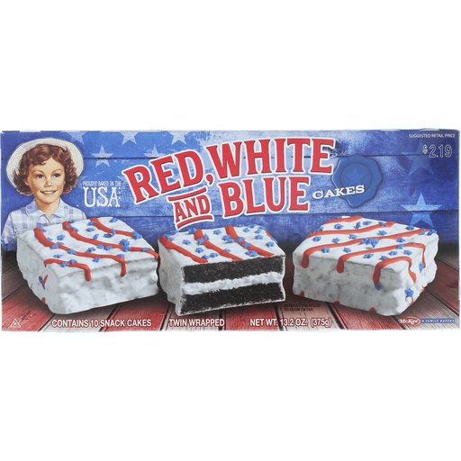 slide 1 of 1, Little Debbie Red White & Blue Cakes, 10 ct