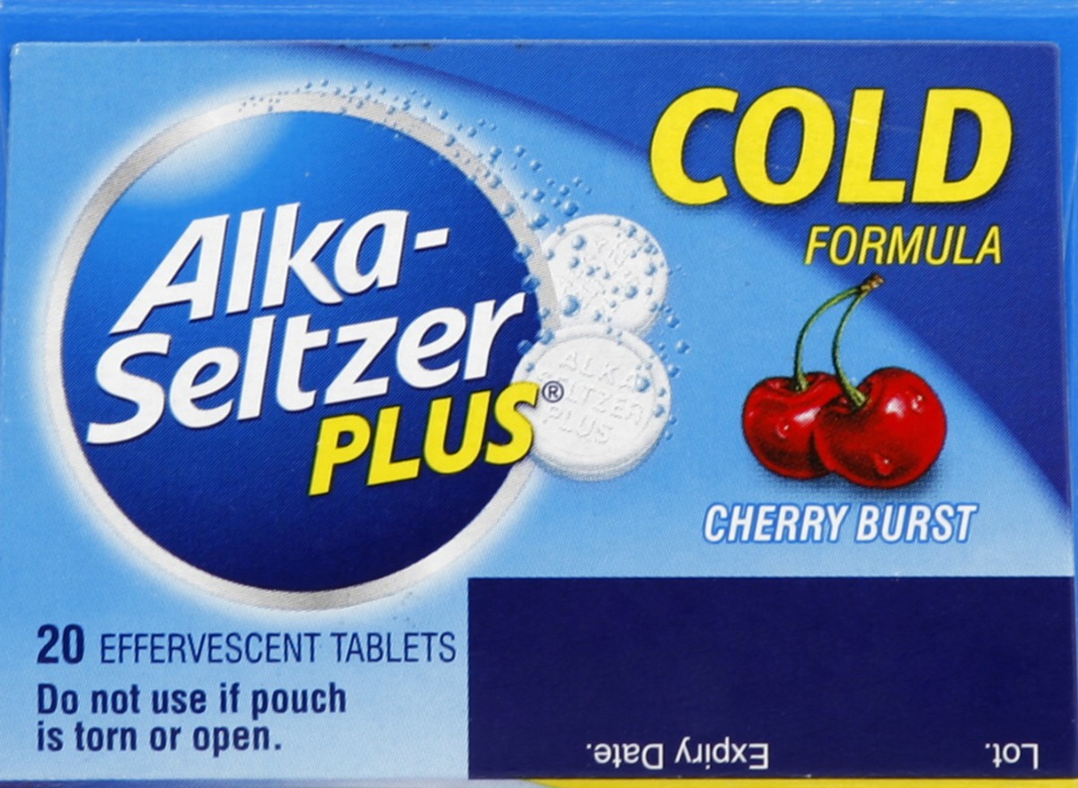 slide 2 of 5, Alka-Seltzer Plus Cherry Burst Cold Formula Effervescent Tablets, 20 ct