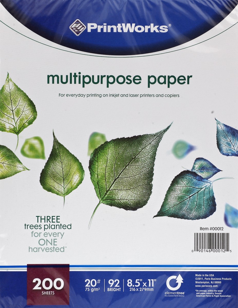 slide 4 of 4, PrintWorks Multi Purpose Copy Paper, 200 ct