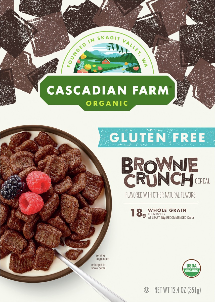 slide 5 of 9, Cascadian Farm Organic Brownie Crunch Cereal, Gluten Free, Whole Grain and Made with Real Cocoa, 12.4 oz, 12.4 oz