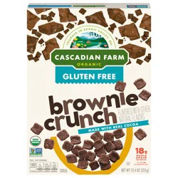 Cascadian Farm Organic Brownie Crunch Cereal, Gluten Free, Whole Grain and Made with Real Cocoa, 12.4 oz