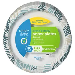 Simply Done Everyday Strong & Sturdy Designer Paper Plates Big Pack 80 ea