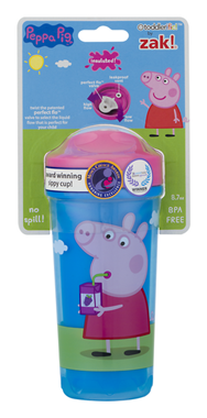 slide 1 of 1, Zak Designs, Inc. Peppa Pig Peppa Pig Insulated No Spill Cup, 1 ct