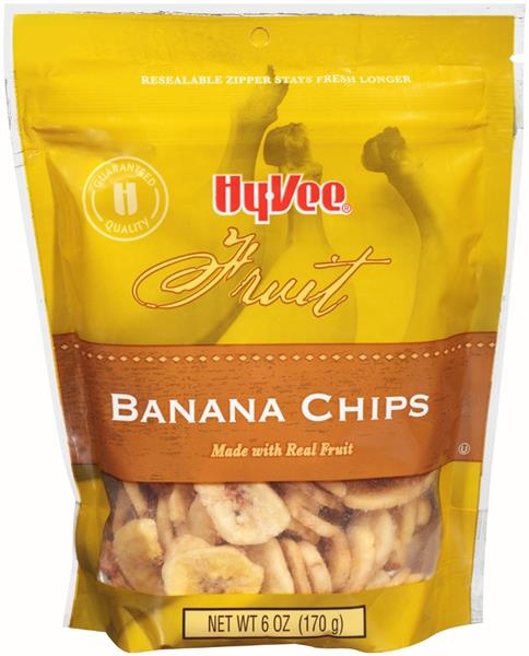 slide 1 of 1, Hy-vee Banana Chips Sweetened Dried Fruit, 6 oz