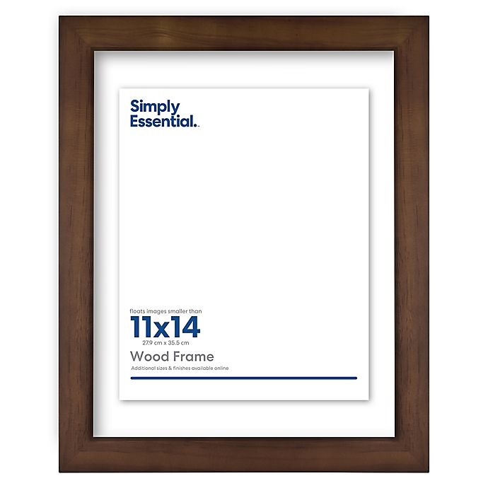 slide 1 of 1, Simply Essential Gallery Floating Wood Wall Frame - Walnut, 11 in x 14 in