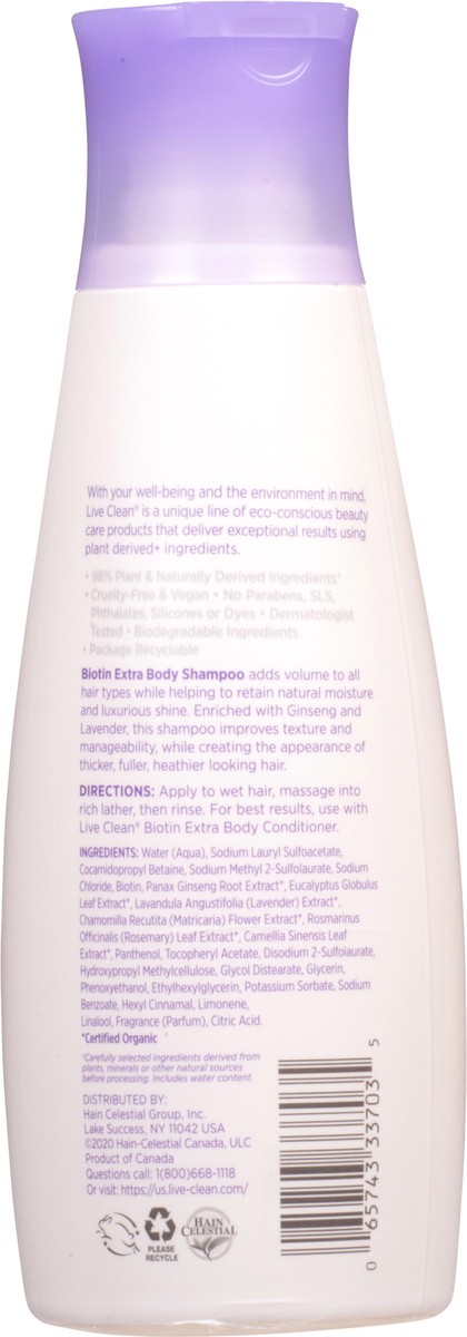 slide 10 of 12, Live Clean Biotin Extra Body Shampoo 12 fl oz, 12 fl oz