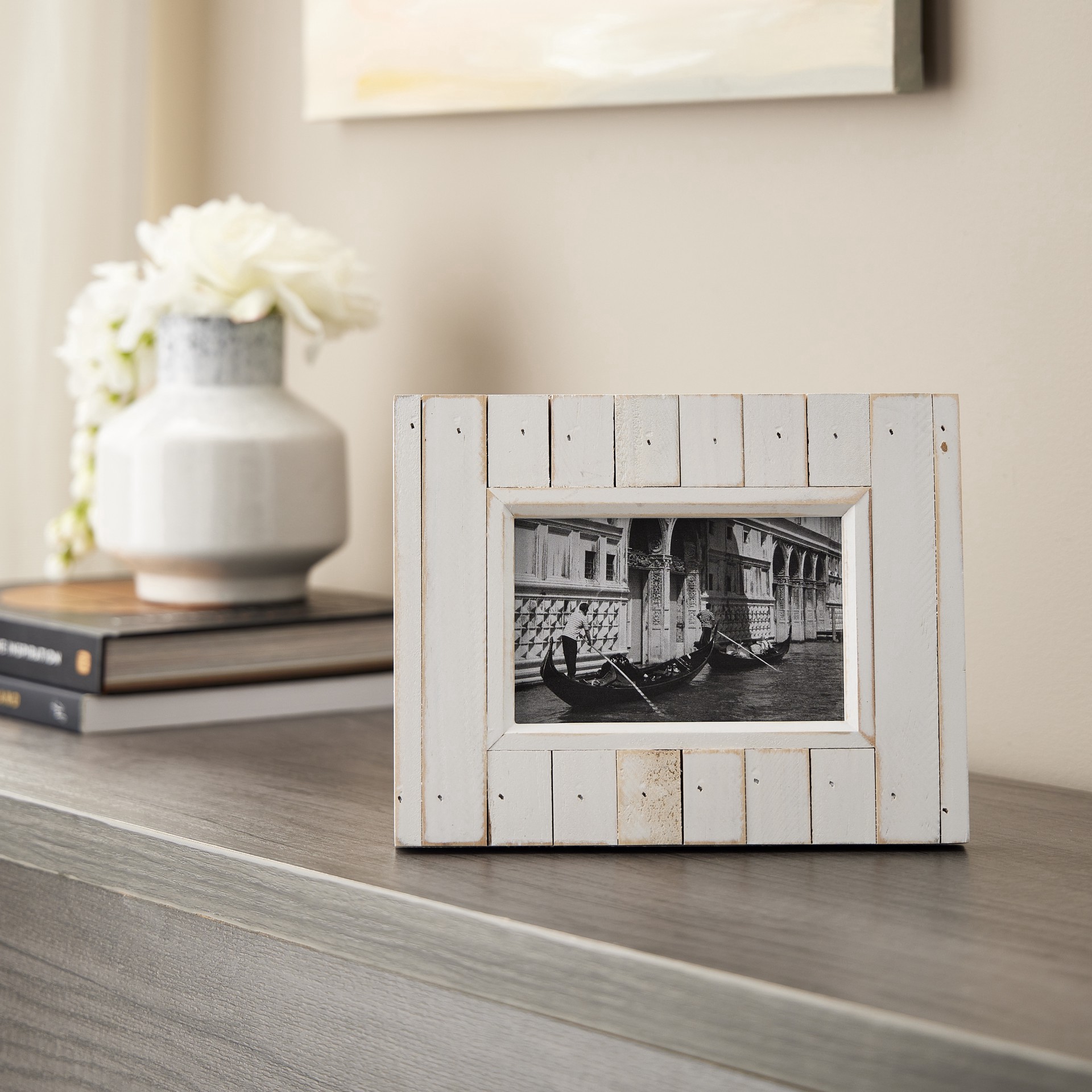 slide 2 of 4, Expressions White Salvage Chic Frame By Studio Decor, 4 in x 6 in