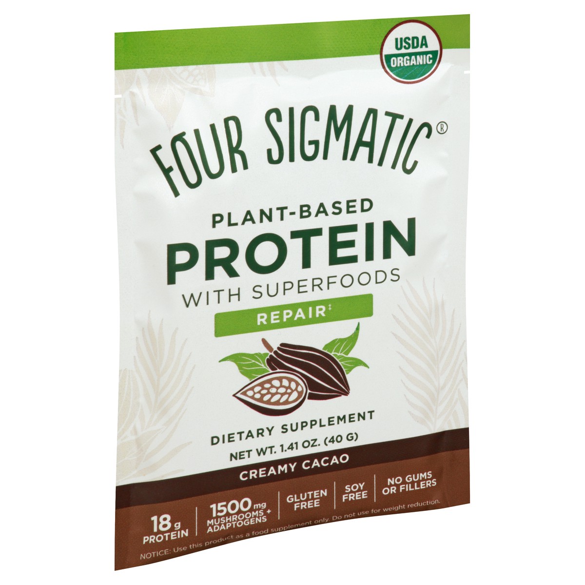 slide 2 of 9, Four Sigmatic Creamy Cacao Protein with Superfoods 1.41 oz, 1.41 oz