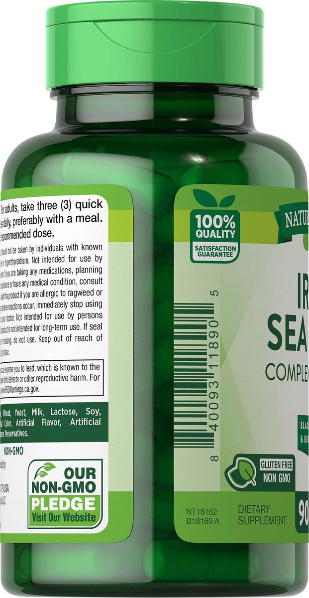 slide 4 of 6, Nature's Truth 2,250 mg Irish Sea Moss with Bladderwrack & Burdock Root 90 Capsules, 90 ct