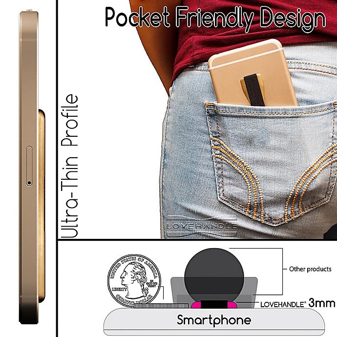 slide 4 of 4, LoveHandle LOVE HANDLE Smartphone Grip - Gold, 1 ct