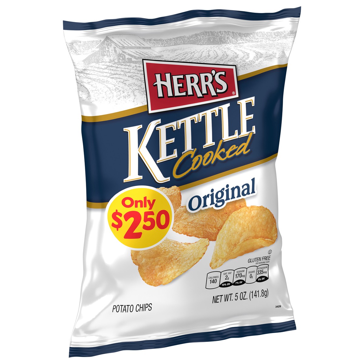 slide 3 of 9, Herr's Kettle Cooked Original Potato Chips 5 oz, 5 oz