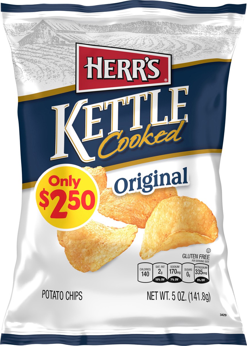 slide 7 of 9, Herr's Kettle Cooked Original Potato Chips 5 oz, 5 oz