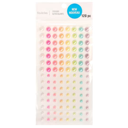slide 1 of 3, Multicolor Pearl Stickers By Recollections, 3.75 in x 6.75 in