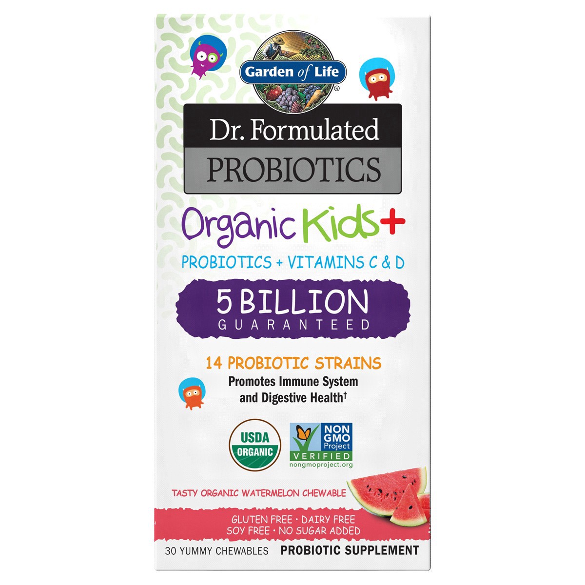 slide 1 of 9, Garden of Life Dr. Formulated Probiotics Organic Kids+ Daily Chewables, 30 ct