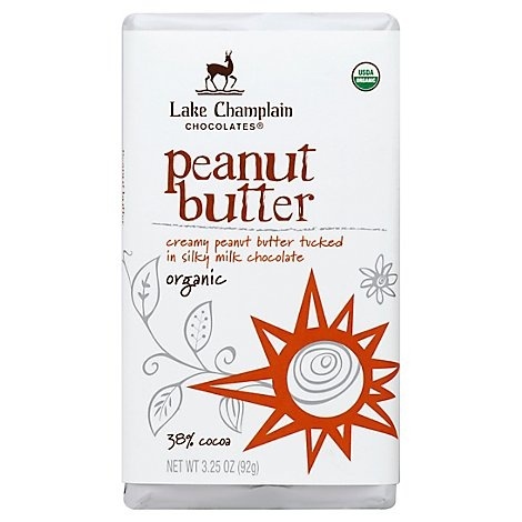 slide 1 of 1, Lake Champlain Chocolates Lake Champlain Org Milk Peanut Butter Filled Bar, 3.25 oz