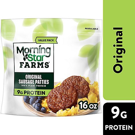 slide 1 of 1, Morningstar Farms Veggie Breakfast Original Vegan Plant Based Protein 12 Count - 16 Oz, 16 oz
