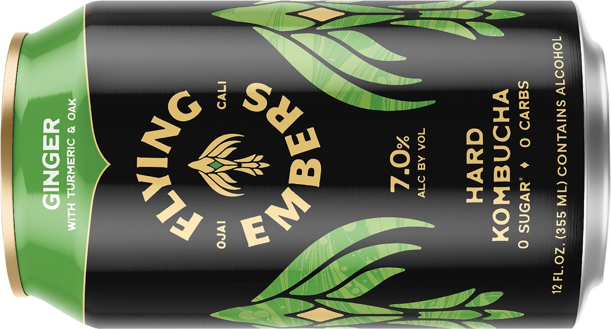 slide 4 of 12, Flying Embers Ginger Hard Kombucha, 12 oz