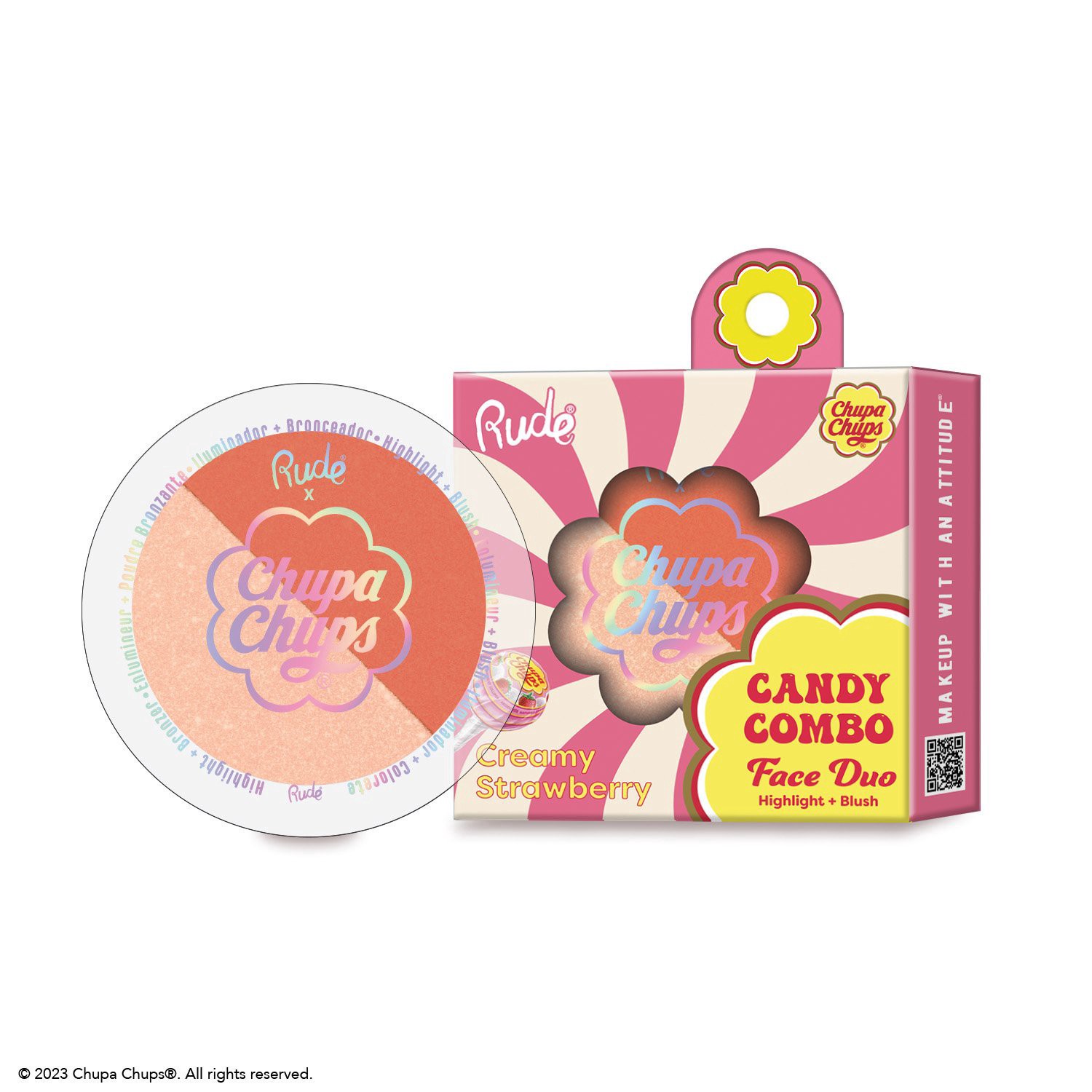 slide 1 of 1, Rude Cosmetics Chupa Chups Face Duo - Creamy Strawberry, 1 ct