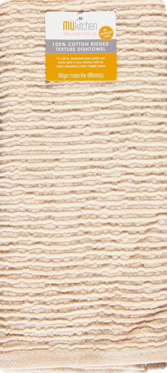 slide 1 of 1, MÜkitchen Oatmeal 100% Cotton Ridged Texture Dishtowel 1 ea, 1 ea