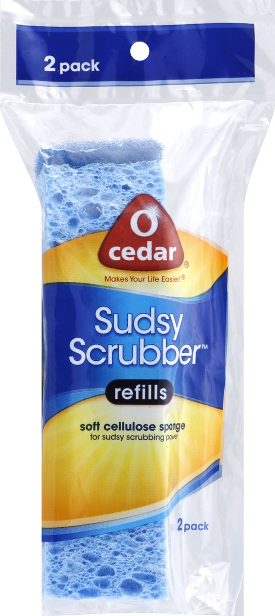 slide 1 of 3, O-Cedar Sudsy Scrubber Refills 2 ea, 2 ct