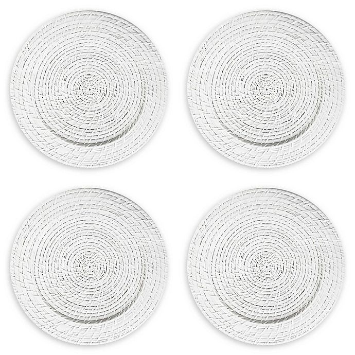 slide 3 of 3, ChargeIt by Jay Rattan Charger Plates - White, 4 ct