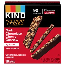 KIND Thins Dark Chocolate Cherry Cashew Fruit and Nut Bars