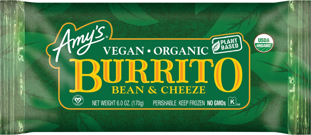 slide 2 of 5, Amy's Vegan Bean & Cheeze Burrito, 6 oz