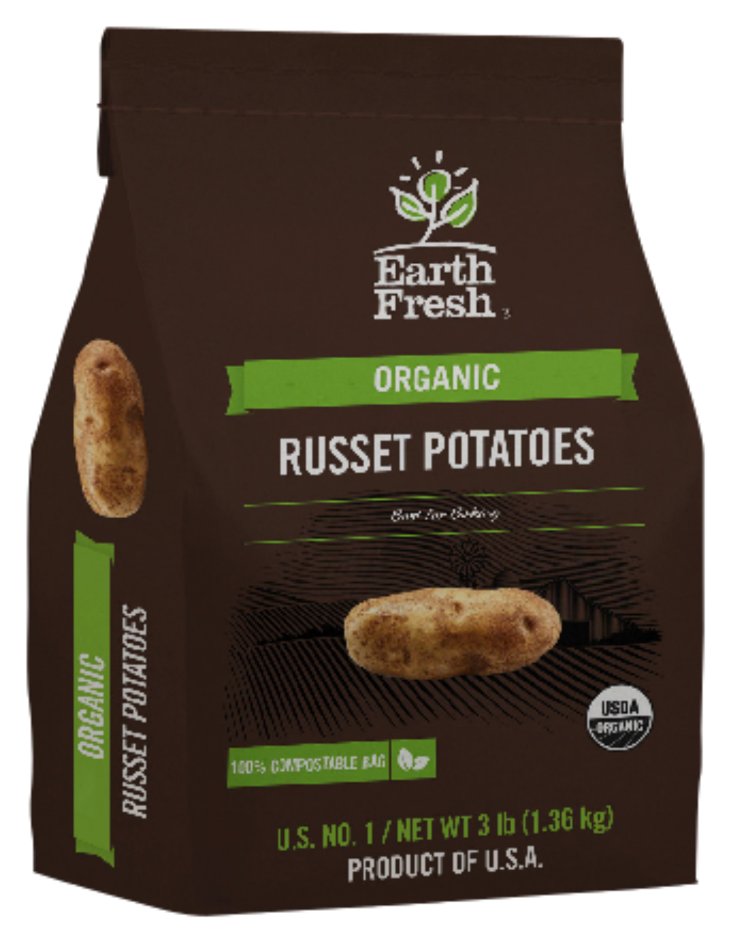 slide 1 of 2, Organic Russet Potatoes, 48 oz