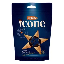 Doliche Icone Bitter Chocolate Bite Size Filled Waffle Cones 4.23 oz