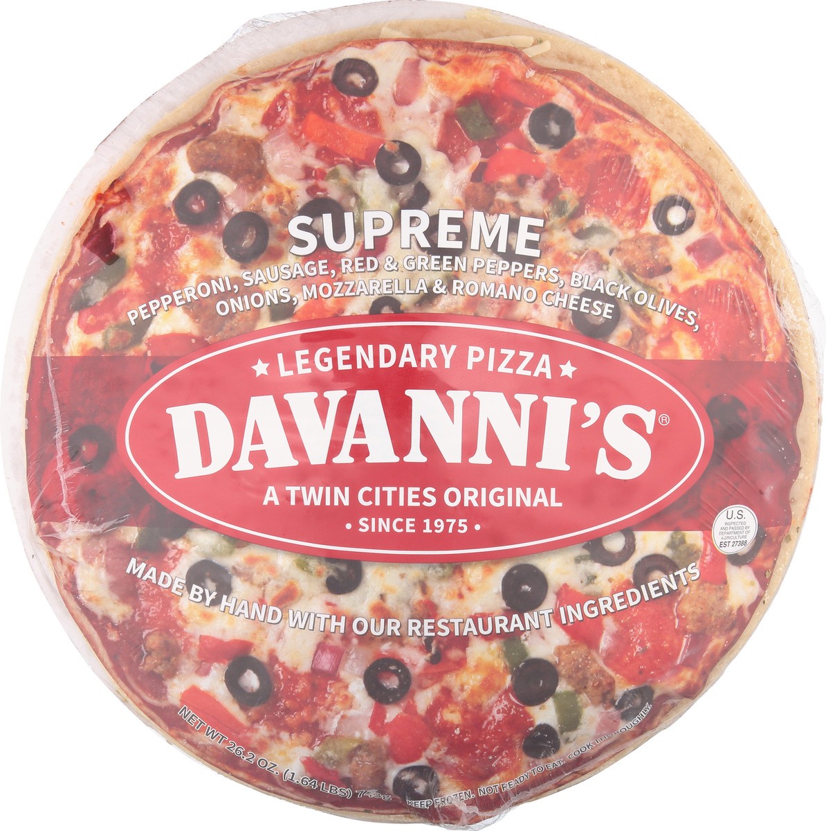 slide 1 of 12, Davanni's Legendary Supreme Pizza 26.2 oz, 26.19 oz